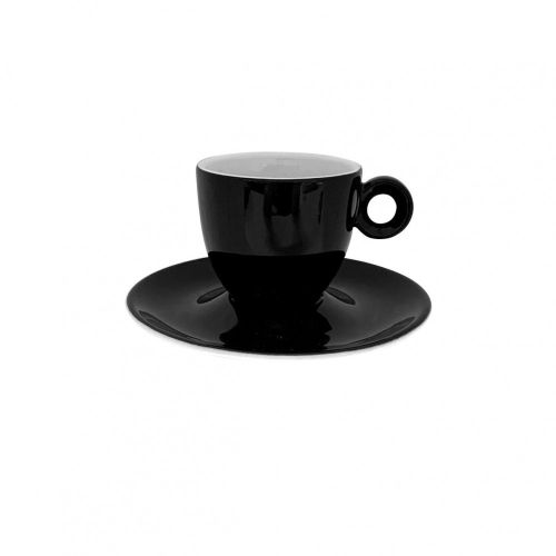 Rondo Espresso 8 cl. SET, glatt und Tasse mit weißer Innenseite und schwarzer Außenseite